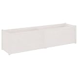 vidaXL Madera Maciza de Pino Jardinera Pérgola Arriate Macetero Caja de Flores Plantas Jardín Porche Decoración Patio Base Estable Duradera Blanco