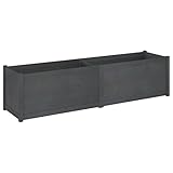 vidaXL Madera Maciza de Pino Jardinera Pérgola Arriate Macetero Caja de Flores Plantas Jardín Porche Decoración Patio Base Estable Duradera Gris