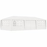 Carpa Profesional para Fiestas con Paredes, MOONAIRY Casas Prefabricadas, Cenadores para Jardin, Pergola, Carpas para Exteriores, Muebles De Jardin, Blanco 90 g/m² 4x9 m