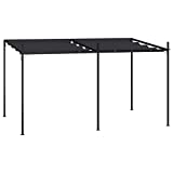 Festnight PГ©rgola de Aluminio con Techo RetrГЎctil, PГ©rgola de Jardin 4x3m, Cenador con Tela de PoliГ©ster Resistente al Agua y a UV, Uso para el Exterior Gris Antracita