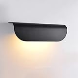 DKNHS Aplique LED Exterior/Interior, 12W LED Apliques Lámpara de Pared IP65 Impermeable Luz de Pared Aluminio Blanco Cálido Iluminación de Pared para Balcón Jardín, Porche, Camino (Negro)