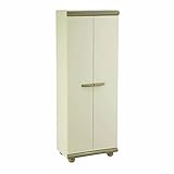 Gardiun Armario Escobero de Jardín Resina Nebrasca 62,5x39x175 cm Beige 2 Puertas