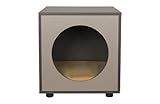 Luxury Dog House, Casa de madera para perros y gatos Kos, gris oscuro, con cojГ­n suave, cГіmoda, moderna y elegante para razas pequeГ±as y medianas y todas las razas de gatos, 15,4 kg, 50 x 50 x 54 cm