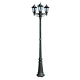 vidaXL Farola de Jardín con 3 Lámparas 215 cm Aluminio Verde Oscura Luz Patio