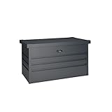 Hoggar by Okoru Arcón metálico de jardín 300L. 61x100x62cm. 10 años de garantía. Color Antracita, baúl almacenaje