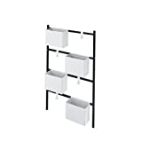 LEVIRA Jardinera, Soporte para Plantas Ravi, 53 x 12 x 87 - Blanco y Negro