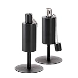 Hussala Bologna Antorcha aceite jardin (24 cm), acero inoxidable, recargable, recargable, antorcha exterior, negro