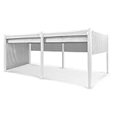 Blumfeldt Pantheon Cortina Pérgola de Jardín, Carpa Plegable 3x6 Techo Impermeable, Retráctil, Cortinas para Exterior Poliéster, Cenador Marco Aluminio, Protección Rayos UV, Pergolas de Jardin,Gris