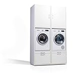 Torre de Lavado doble con bandejas extensibles y módulos encima de 87 cm