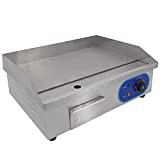 TAIMIKO Plancha Eléctrica Profesional Parrilla de Acero Inoxidable Plancha de Rejilla Lisa 3000W 220-240V Placa Caliente Comercial Parrilla de Barbacoa certificación CE