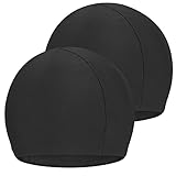 Fanshiontide 2 Piezas Unisex Gorro de NataciГіn Gorro ElГЎsticos de BaГ±o Piscina Mujer y Hombre Gorro de BaГ±o para Pelo Largo y Corto Gorros de Piscina Suave y CГіmodo, Talla Unica (2 Negro)