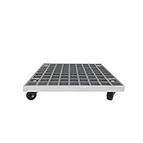 Transportadores de Macetas, Base con Ruedas para Macetas, Soporte para Macetas con Ruedas Cuadrado, Soporte para Macetas Exterior GFRP, Base con Ruedas Carga Pesada,Gris,50cm