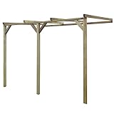 vidaXL Pérgola de Pared para Jardín de Madera de Pino 2x3x2,2 m Cenador Pared