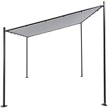 SORARA® Milano Carpa Pared | Gris | 285 x 400 cm (PxA) | Cubierta Exterior de Estilo Moderno del Pabellón y del Patio | Pergola.