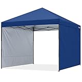 ABCCANOPY Gazebo desplegable de 2 x 2 m con dos paredes solares totalmente impermeables, refugio comercial instantáneo, bolsa con ruedas, bolsas de arena, 4 estacas x 4 (marco gris)