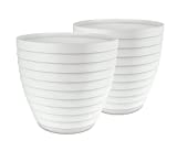 Macetas para Exterior de Plástico 18 cm (2 uds) Maceta plástico Grande para Plantas Macetero Interior Terraza Balcon para Jardinería. Tiestos Jardineras para Flores y Arboles