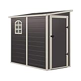 GARDIUN KSP38107 - Caseta de Resina Lateral Type - 2.12 m² 191 x 111 x 195 cm, Gris Antracita