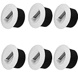 Popp® Baliza LED 3W con Caja empotrable IP65 220V Aluminio redondo Interior Exterior Luz de escalera, lámpara de pared (Blanco cálido (Carcasa blanco), Pack 6 uni.)