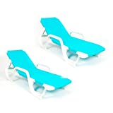 Lote 2 Tumbonas Lena Reciclable.para jardín, Patio, Piscina, Playa, terraza, áticos. Mobiliario para Interior y Exterior (Turquesa)