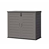 wasabi Armario de Resina 140x82x124cm. Estructura de Acero, con Suelo Incluido. Arcón de Exterior, cobertizo 1.170 litros