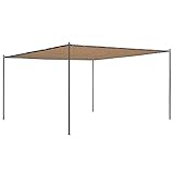 Tidyard Cenador con Tejado Inclinado Cenador de Jardín Pérgola Patio Jardín Exterior Carpa de Celebraciones Fiesta Beige 400x400x264 cm 180 g/m²