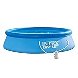 Intex Piscina Hinchable Redonda Ø 366x76 cm Azul Capacidad 5621L Ensamblaje con Anillo de Aire Inflable y Bomba de Filtrado Soporte Poliéster con PVC Verano Niños y Familia en Jardín Patio Terraza