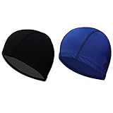 SIOPPKIK 2Pcs Unisex Gorro de NataciГіn Gorro de BaГ±o Piscina Mujer y Hombre Gorro NataciГіn para Pelo Largo y Corto Gorros de Piscina Impermeable Suave y CГіmodo, Talla Unica (Negra+ Azul Real)