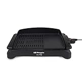 Orbegozo BC 4000 – Barbacoa eléctrica, superficie antiadherente, doble zona, protección contra sobrecalentamiento, asas de toque frío, bandeja recoge grasa, 2000 W