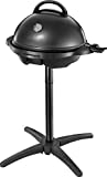 George Foreman Grill - Parrilla Eléctrica, Barbacoa Interior y Exterior, 15 Raciones, Bandeja de Goteo Extraíble, Revestimiento Antiadherente, Incluye Tapa, 2400 W, 5 Temperaturas, Negro - 22460-56