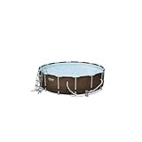 BESTWAY 56943 - Piscina Desmontable Tubular Bestway Power Steel Diseño Rattan 427x122 cm Depuradora de cartucho de 3.028 litros/hora
