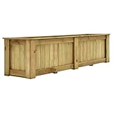 MOONAIRY Arriate, Macetas para Flores Y Plantas, Jardinera, Macetero Exterior, Macetero, Huerto Domestico, de Madera de Pino impregnada 196x50x50 cm
