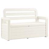Tidyard Eden Garden Bench - Banco Arcón Exterior Banco de almacenaje de jardín plástico Blanco 132,5 cm