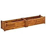 vidaXL Arriate Rectangular de Madera de Acacia 150x30x25 cm Marrón Macetero