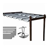 MHxin-CanopyShading Toldo De Vela De Sombra Ondulada Cobertor Toldo Corredero Kit De Instalación De Cinta Impermeable Y Lluvia Adecuado para Pérgola De Madera Enrejado Patio Patio Trasero