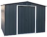 Duramax - caseta cobertizo jardín - ECO ALTEA 8X6 - Metal - color gris antracita - 2.62 x 1.82 x 1.91 metros