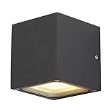 Slv SITRA Cube/iluminación para Paredes, Caminos, entradas, «Spot» led, luminaria de Superficie de Exterior, lámpara de jardín / GX53 IP44 9 W Antracita, Anthracite, 14x12x12 cm