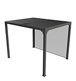 HABRITA - PГ©rgola bioclimГЎtica de Aluminio + Cortina Manual вЂ“ 7,20 m2 вЂ“ Techo de Hojas Mobiles вЂ“ Gris Antracita