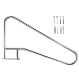 SXFYHXY Pasamanos De Seguridad para Piscinas Barandilla De Escalera Barandilla Enterradas Barandilla De Acero Inoxidable Capacidad De Carga De 350 Libras con Accesorios, Sliver, 55x32in/140x81cm