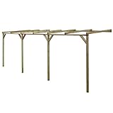 vidaXL Pérgola para Jardín con Techo Inclinado Madera de Pino 2x6x2,2m Techado