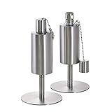 Hussala Bologna Antorchas de aceite de mesa, acero inoxidable (24 cm), recargable, antorchas para el jardín (2 unidades), plata