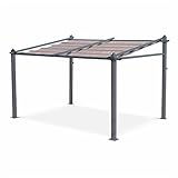 Alice's Garden - Pergola de Pared, Aluminio, Marron, 3x4m, Murum