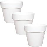 idea-station macetas plastico 3 x 14 cm - Blanco - maceteros Decorativos Interior - jardineras Exterior