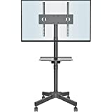 BONTEC Soporte TV Ruedas para TV de 23 a 55 Pulgadas de Plasma/ LCD/ LED, Soporte TV Pie con Estante para Portátil, Soporte TV Móvil con Altura Ajustable de hasta 25 kg. Máx VESA 400 x 400 mm