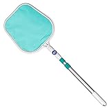Gre 40031 - Red Recogehojas para Superficie de Piscina + Mango Telescópico, Color Blanco y verde agua, 95x29.5x3 cm