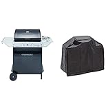 Campingaz Xpert 200 LS Rocky Barbacoa gas piedra volcanica, parrilla gas con 2 quemadores compactos + Landmann 0276 Grill Chef Series - Funda protectora para barbacoa, 110 X 130 X 60 cm, Negro