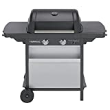 Campingaz 2 Series Classic LX Vario Barbacoa a Gas, BBQ con 2 Quemadores, 7.5 KW, Plancha y Parrilla de Acero Estampado, 2 Mesas Laterales, Color Antracita