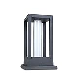wonderlamp, Sobremuro de exterior LED Fuero (7W), Impermeable IP 54, Luz neutra, Iluminacion para jardín, terraza, Antracita