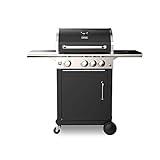 Teka 3100 G - Barbacoa de Gas, Barbacoa Exterior 3 Quemadores, Barbacoa Portátil con Ruedas, Color Acero Negro