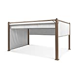blumfeldt Pantheon Cortina Rust Carpa Plegable 4x3, Pergolas para Terraza, Carpas para Exteriores, Cortinas Poliéster, Impermeables, Retráctil, Protección UV, Pergolas de Jardin, Cenador Acero, Palo