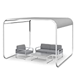 blumfeldt Pergola con Techo y Laterales Retráctiles, Pergolas de Jardin Metálica de Acero Inoxidable, para Bañera Hidromasaje, Barbacoa, Patio, Carpa Impermeable para Bar, Cenadores para Jardin